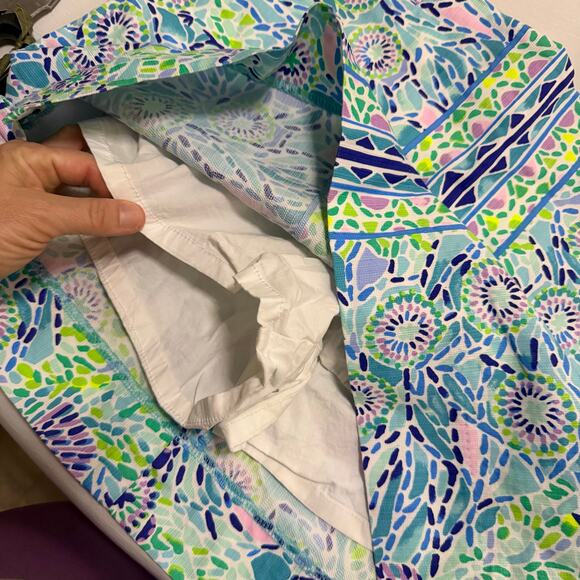 Lilly Pulitzer colorful skirt skort sz 10 zip up in back floral bright - Picture 10 of 14